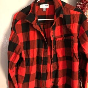 Old navy red and black plaid shirt